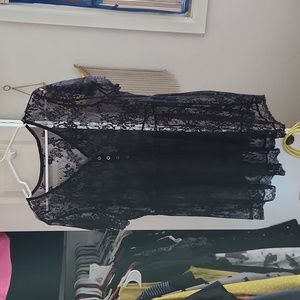 Torrid Sheer Black Lace Top